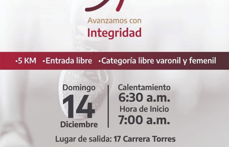 Invita SABG a la carrera deportiva “Avanzamos con Integridad”