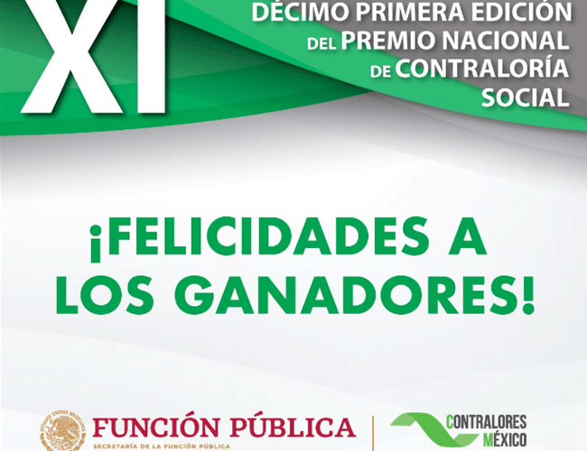 Ganadores del Premio Nacional de Contraloría Social 2019