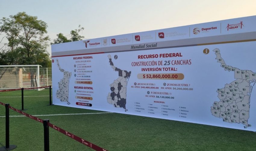 Mundial Social deja 26 canchas de futbol en Tamaulipas