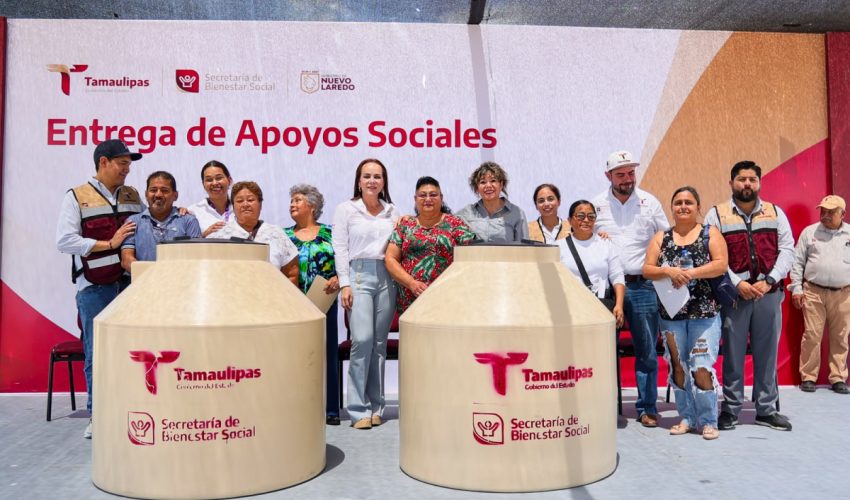 Entrega SEBIEN apoyos sociales en Nuevo Laredo