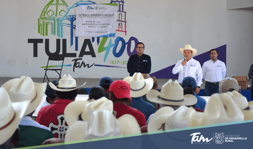 Paga Gobierno del Estado Seguro Agrícola a productores de Tula