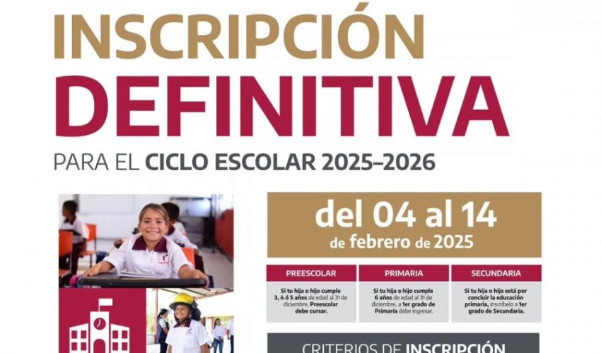 Invita SET a inscribir a niñas y niños a educación básica para el ciclo escolar 2025-2026