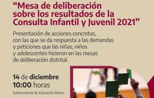 Invitación a presentación de resultados de “La Consulta Infantil y Juvenil 2021”