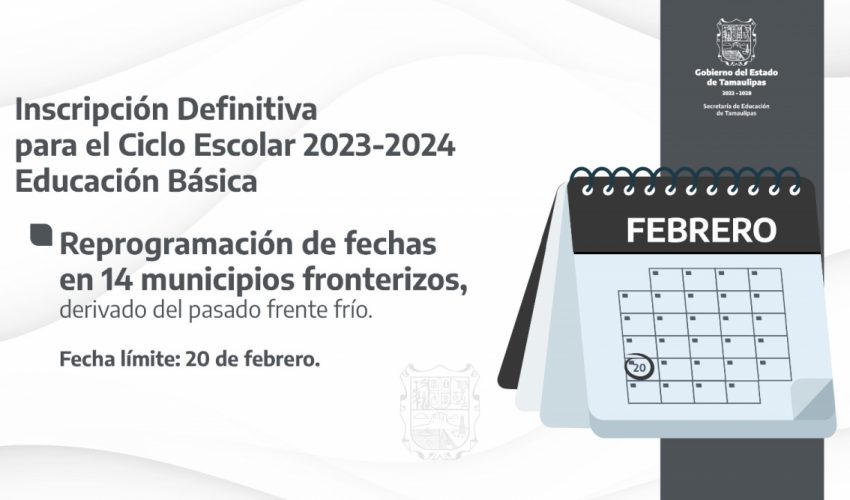 Se extiende el plazo para realizar la Inscripción Definitiva 2023-2024