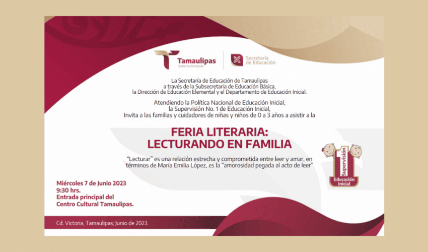 Invitación a Feria Literaria: Lecturando en Familia