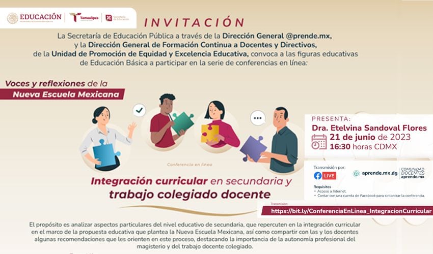 Webinar “Integración curricular en secundaria y trabajo colegiado docente”