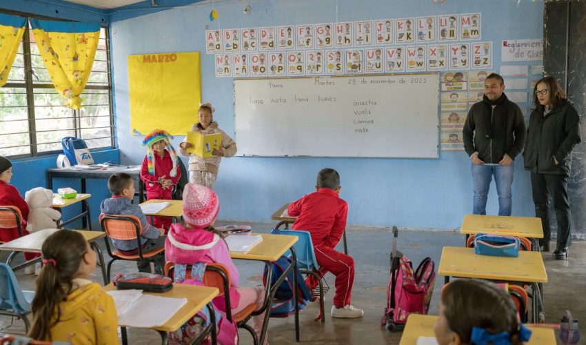 Visita Secretaria de Educación la Escuela Primaria Rural Vasco de Quiroga del Ej. Bellavista del Mante