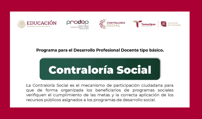 Te invitamos a formar parte del Comité de Contraloría Social – PRODEP