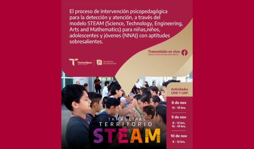 Taller “El proceso de intervención psicopedagógica para la detección y atención, a través del modelo STEAM, para NNAJ con aptitudes sobresalientes”