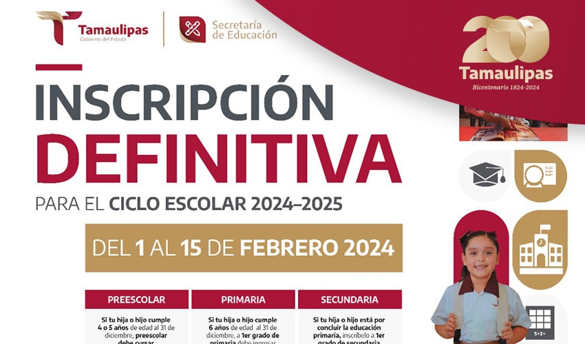 Inscripción Definitiva para el ciclo escolar 2024-2025