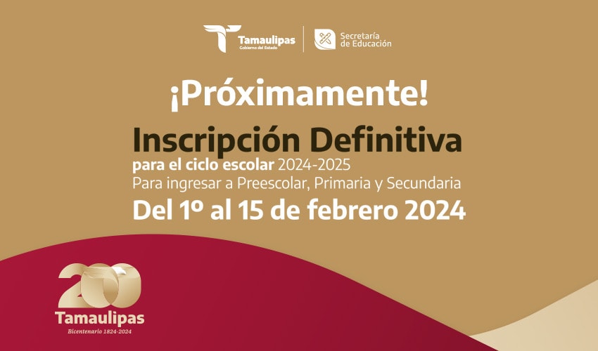 Próximamente Inscripción Definitiva