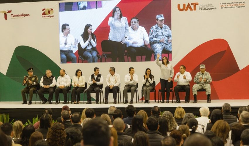 Secretaria de Educación de Tamaulipas, acompañó al gobernador, a la Ceremonia Cívica de Honores a la Bandera