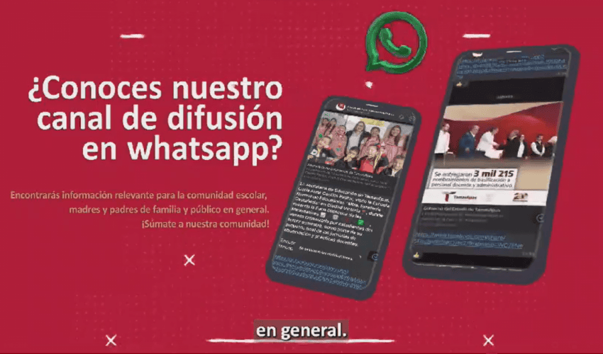 Sigue el canal de WhatsApp de la Secretaría de Educación de Tamaulipas