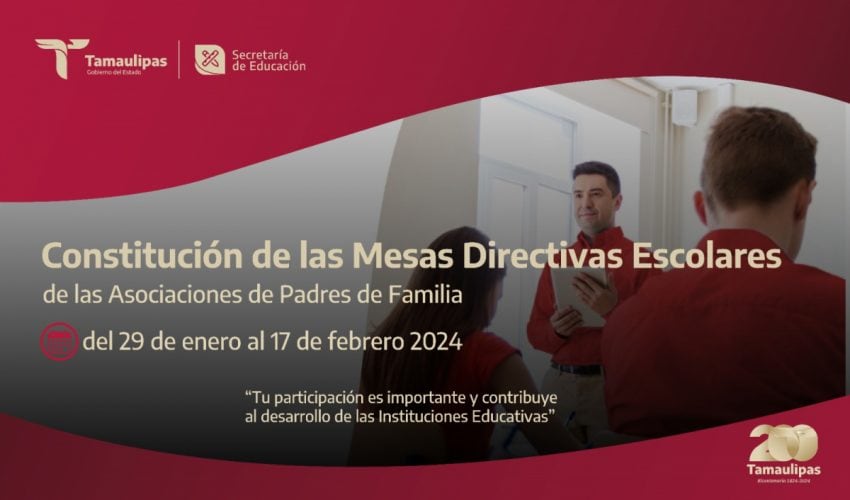 Se invita a participar en la constitución de las Mesas Directivas Escolares de las Asociaciones de Padres de Familia