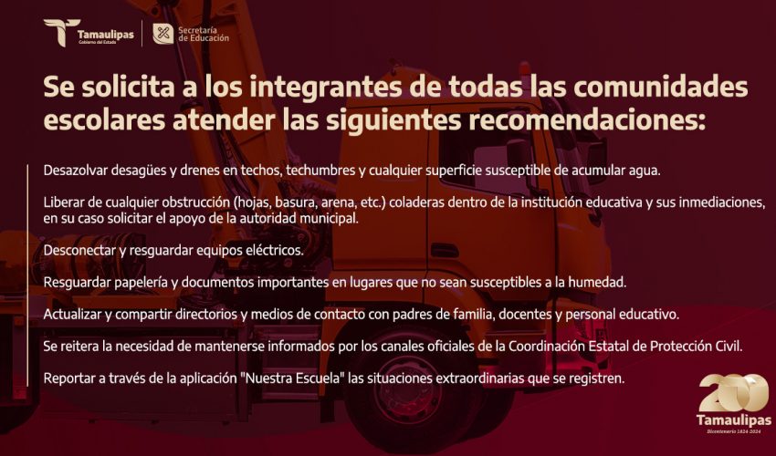 Recomendaciones ante la temporada de Ciclones Tropicales y de Lluvias