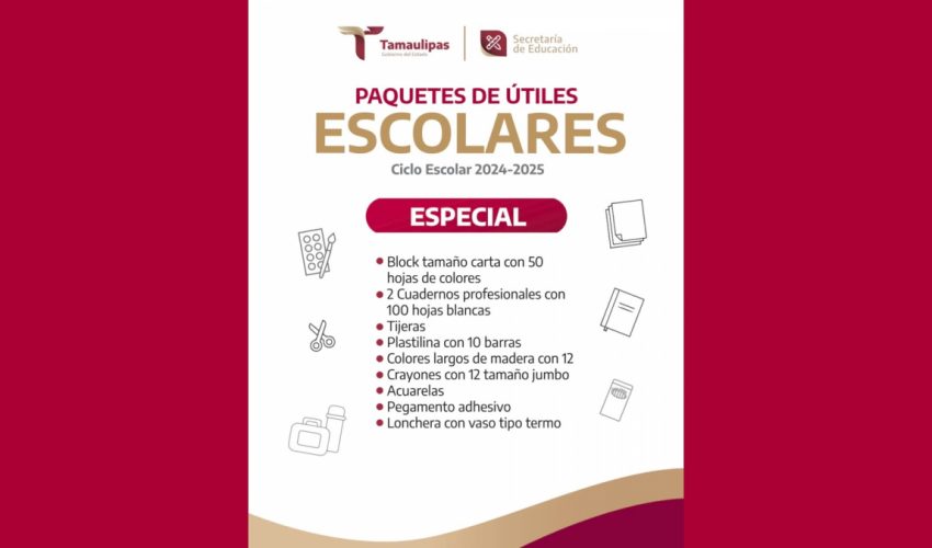 Paquetes de útiles escolares – Educación Especial