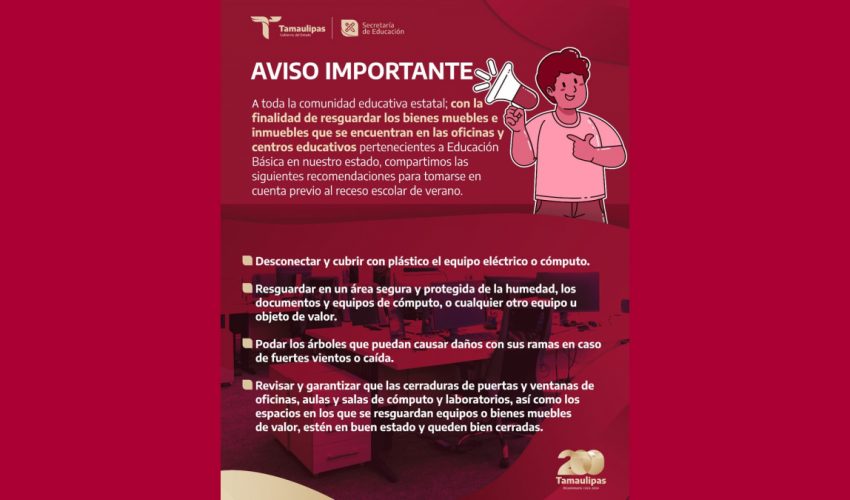 A toda la comunidad educativa estatal, aviso importante