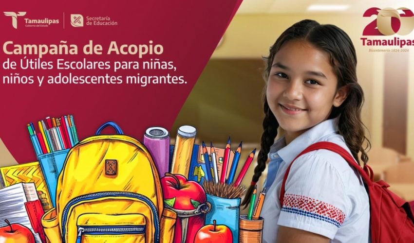 Campaña de Acopio de Útiles Escolares para niñas, niños y adolescentes migrantes