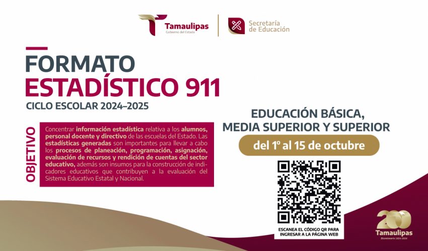 Llenado de Formato Estadístico 911, Ciclo Escolar 2024-2025