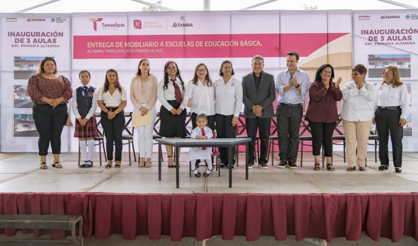 Secretaria de Educación entregó mobiliario e inauguró nuevas aulas en escuelas de educación básica en Altamira