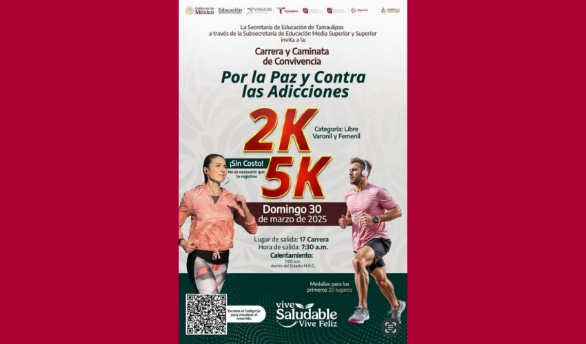 Carrera y caminata de convivencia Por la Paz y Contra las Adicciones