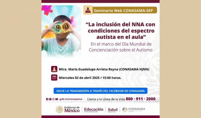 Seminario web: “La inclusión del NNA con condiciones del espectro autista en el aula”