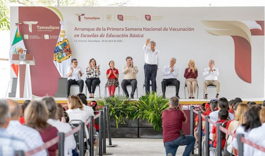 Inicio a la primera Semana Nacional de Vacunación en las escuelas de educación básica de Tamaulipas.