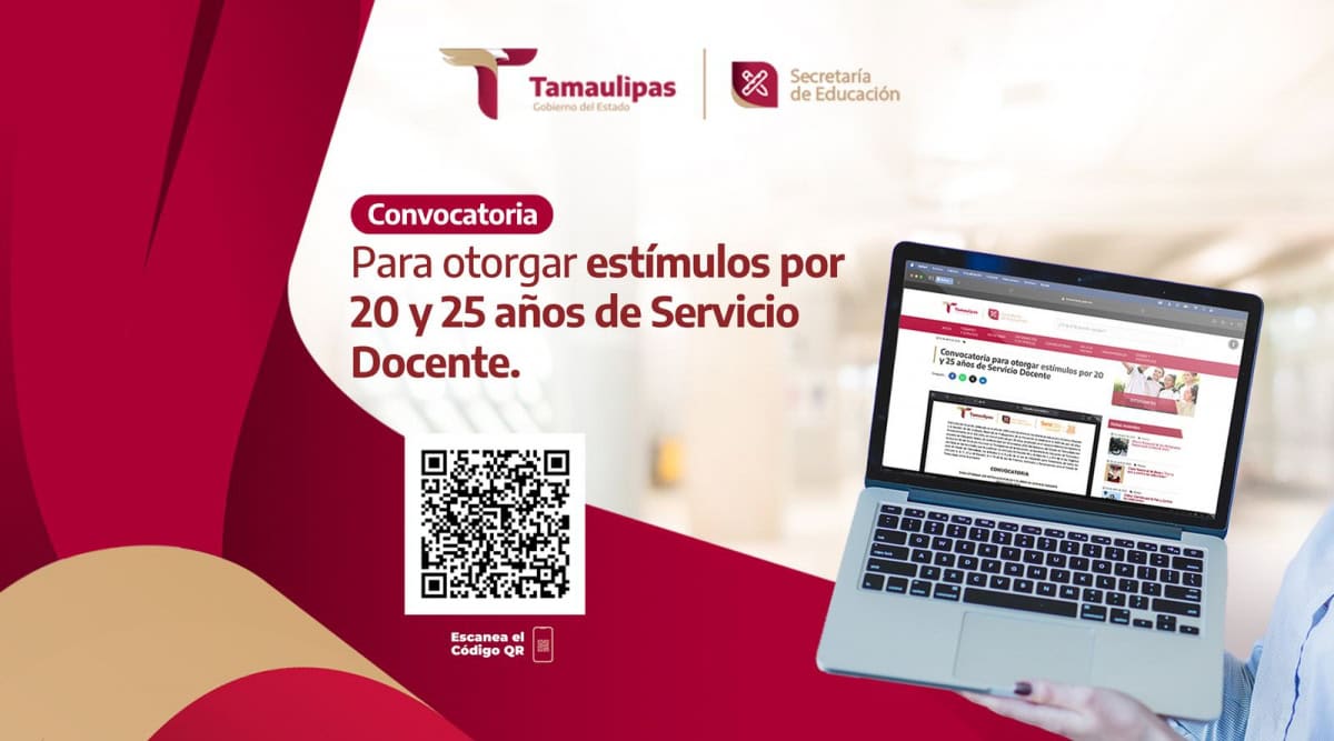 Convocatoria para otorgar los estímulos por 20 y 25 años de servicio docente. Promoción 2026