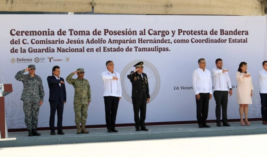 Ceremonia de toma de posesión al cargo y protesta de bandera del nuevo Coordinador Estatal de la Guardia Nacional en el Estado de Tamaulipas.