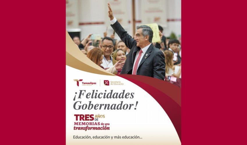 Secretaría de Educación de Tamaulipas felicita al gobernador Américo Villarreal Anaya