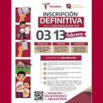 Inscripción Definitiva para el ciclo escolar 2026-2027