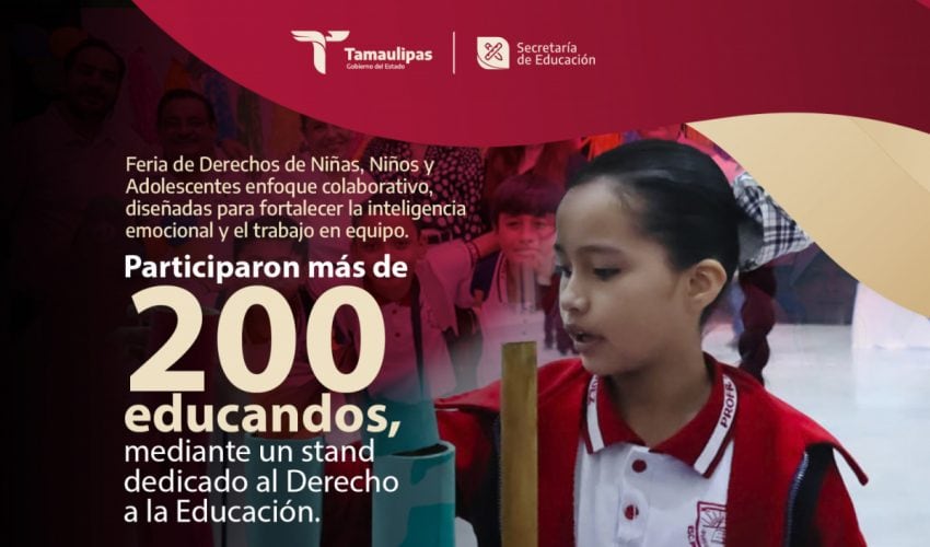 Participan alumnos en la Feria de Derechos de Niñas, Niños y Adolescentes