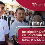 En Tamaulipas las inscripciones definitivas son en febrero