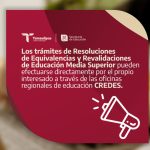 Trámites de equivalencia y revalidación de estudios de Educación Media Superior