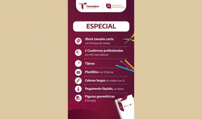 Reel: Paquete de Útiles Escolares Educación Especial, ciclo escolar 2026-2027