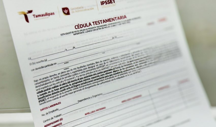 Invita IPSSET a sus afiliados a tramitar su Cédula Testamentaria