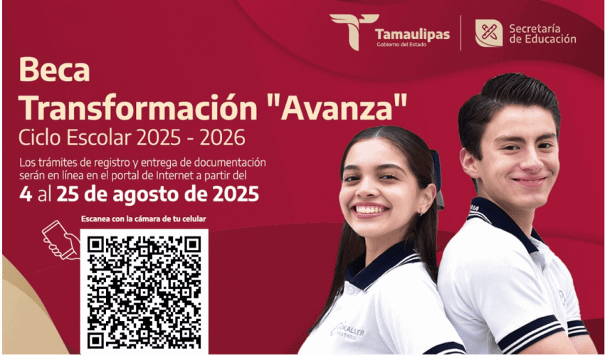 Beca Transformación “Avanza”, para el ciclo escolar 2025-2026
