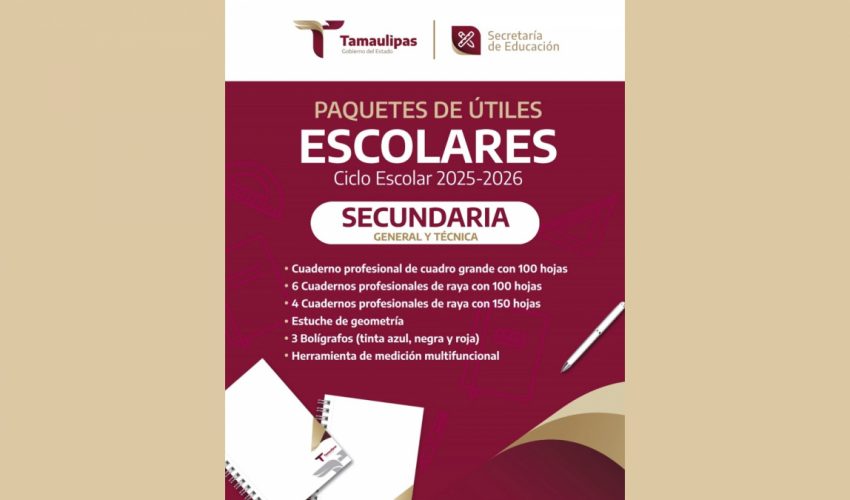 Paquete de útiles escolares para Secundaria