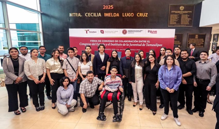 Celebran convenio de colaboración el Instituto de la Juventud y Congreso del Estado de Tamaulipas