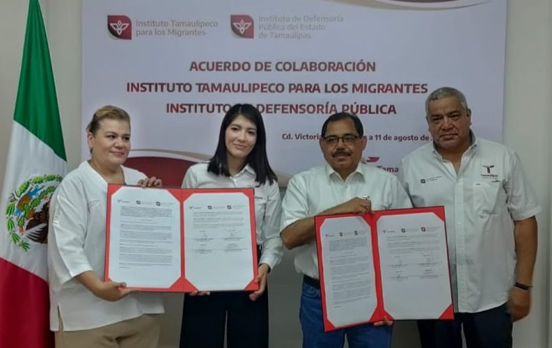 Firman convenio de colaboración el Instituto Tamaulipeco del Migrante y el Instituto de Defensoría Pública