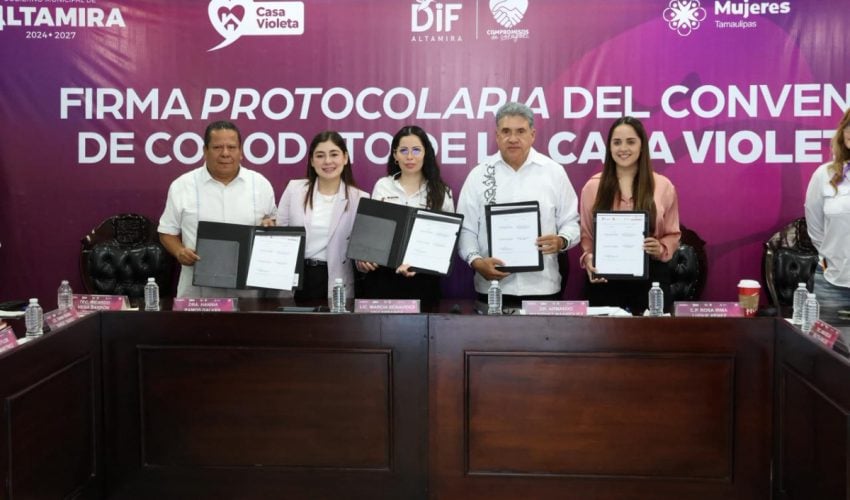 Formalizan convenio en comodato de Casa Violeta para fortalecer la atención a mujeres en Altamira