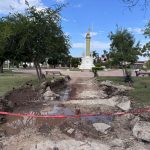 Aclara SOP alcances de trabajos en Plaza Héroes de la Independencia en Ciudad Victoria