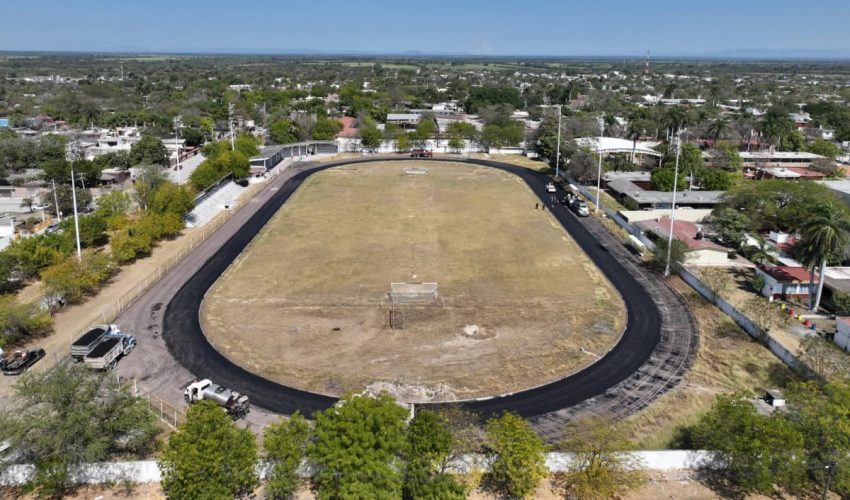 Avanza rehabilitación de la pista del estadio Zaragoza en El Mante