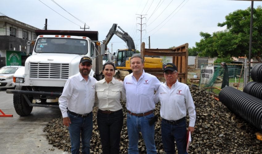 Supervisan Gobierno del Estado y Ayuntamiento de Tampico obras estratégicas para mejorar el sistema hidrosanitario municipal