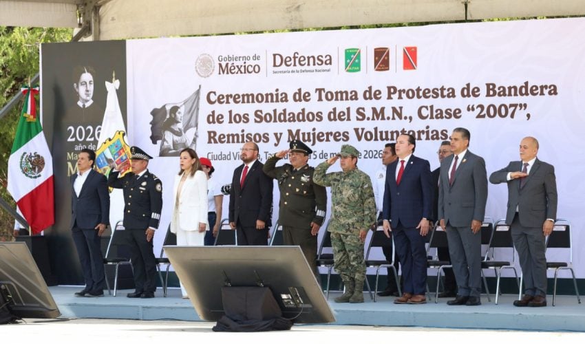 Gobierno de Tamaulipas honra la Batalla de Puebla con toma de protesta de jóvenes del SMN