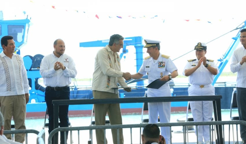 Arranca dragado del canal de navegación del Puerto del Norte de Tamaulipas
