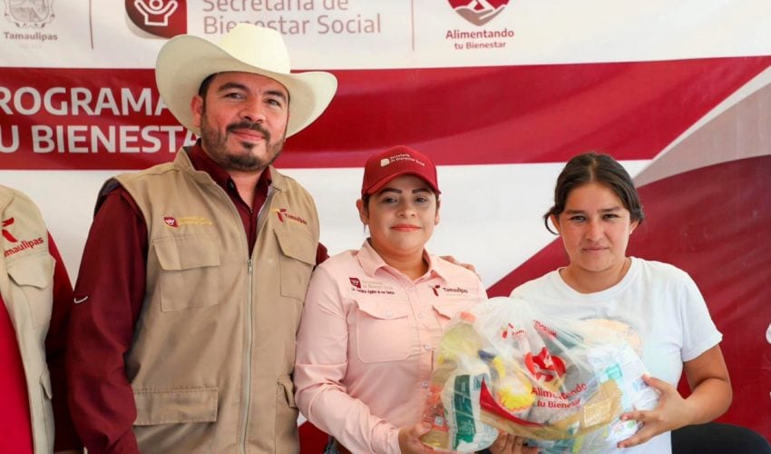 Entrega SEBIEN apoyos alimenticios en la zona centro y sur de Tamaulipas