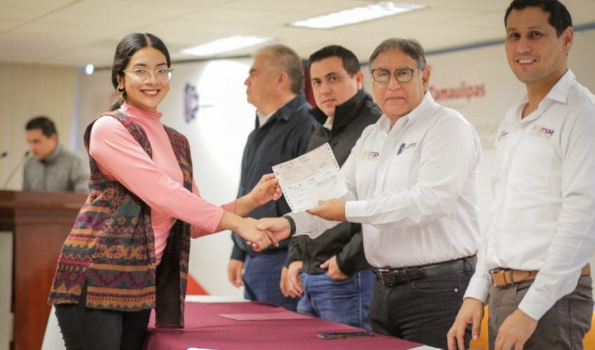 Reciben estudiantes del Instituto Tecnológico Superior de El Mante Beca Futuro Tamaulipas