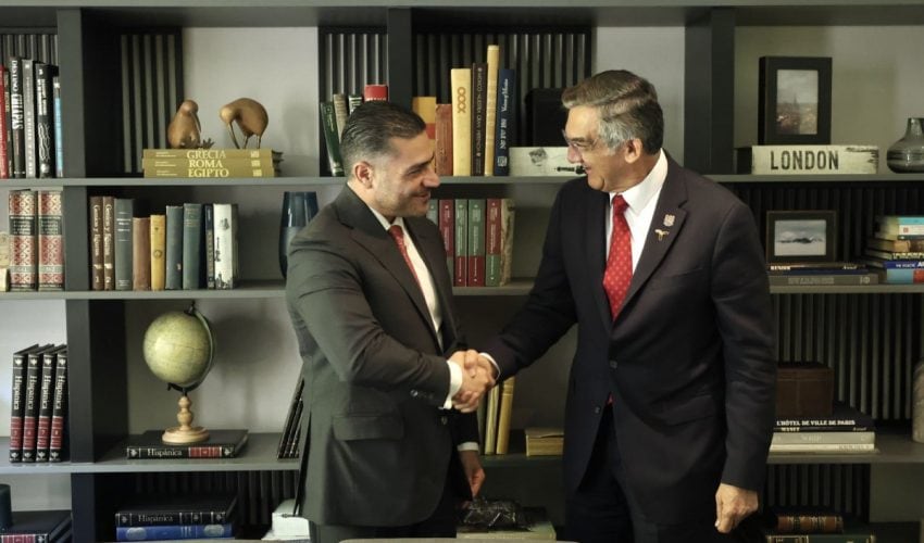 Tratan Américo Villarreal y Omar García Harfuch temas de seguridad en Tamaulipas