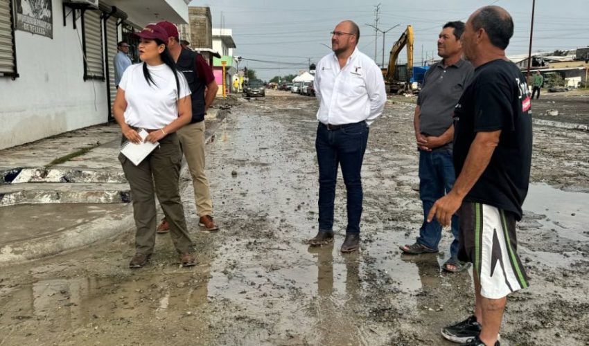 Recorre secretaria de Bienestar federal zonas afectadas por las lluvias en Reynosa